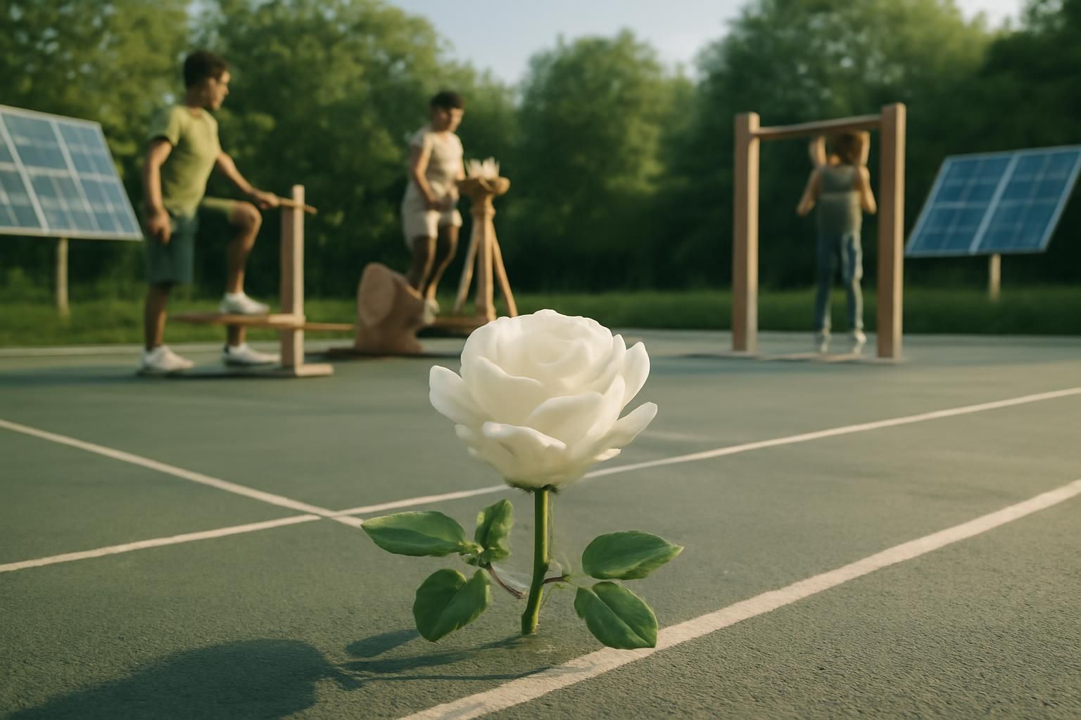 découvrez comment la rose blanche incarne la paix et l'espoir dans le cadre du sport écologique, un symbole puissant de respect de la nature et de l'engagement durable.