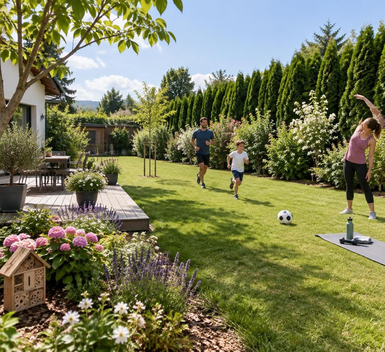 découvrez pourquoi les thuyas conviennent aux jardins écologiques et sportifs : haie persistante, intimité préservée et espace protégé du vent.