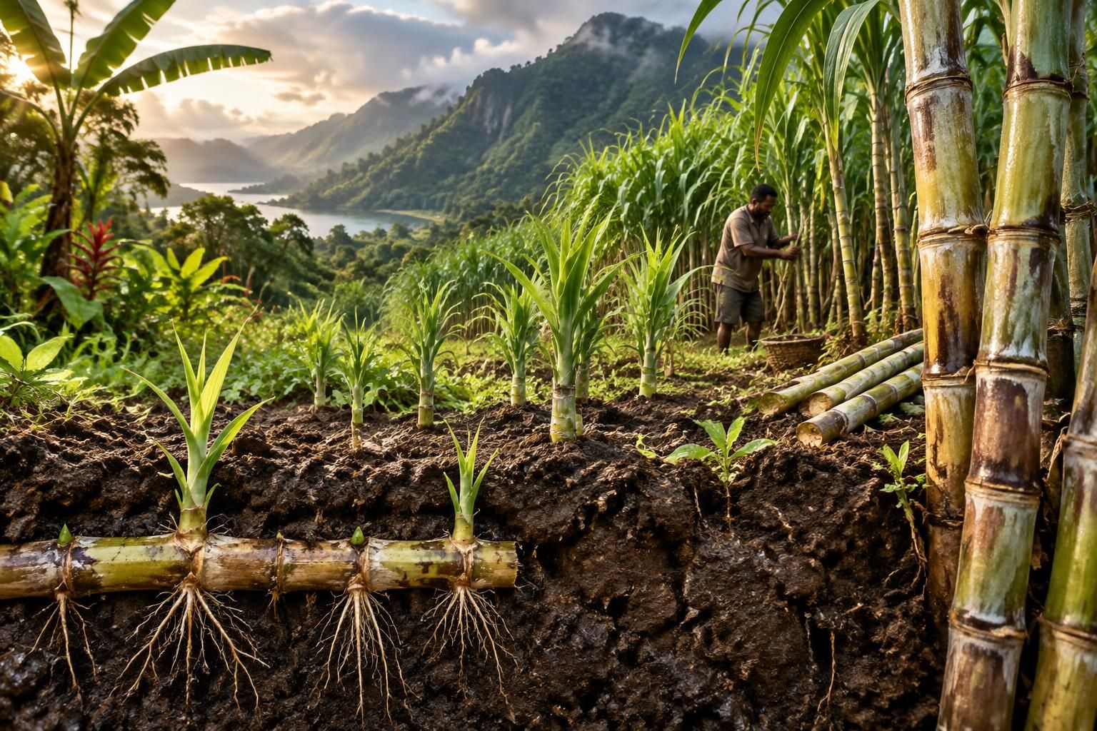 découvrez les origines de la canne à sucre, son développement dans les régions tropicales et les étapes de sa croissance, de la plantation à la récolte.